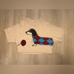 Anthropologie dachshund cashmere sweater